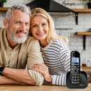 Amplicomms BigTel 1502 Cordless Big Button Phone for Elderly Duo | Black | Connect It Ireland