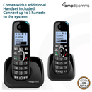 Amplicomms BigTel 1502 Cordless Big Button Phone for Elderly Duo | Black | Connect It Ireland