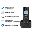 Alcatel F860 Single Cordless Phone with Call Block | Black | Connect It Ireland