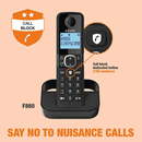 Alcatel F860 Single Cordless Phone with Call Block | Black | Connect It Ireland