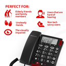 Amplicomms BigTel 50 Big Button Corded Telephone with Alarm Bracelet | Black | Connect It Ireland