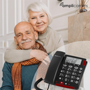 Amplicomms BigTel 50 Big Button Corded Telephone with Alarm Bracelet | Black | Connect It Ireland