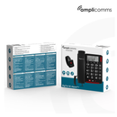 Amplicomms BigTel 50 Big Button Corded Telephone with Alarm Bracelet | Black | Connect It Ireland