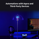 Aqara LED Bulb T2 E27 in a desk lamp, integrated with third-party smart devices for automation. Enhances smart home lighting control.