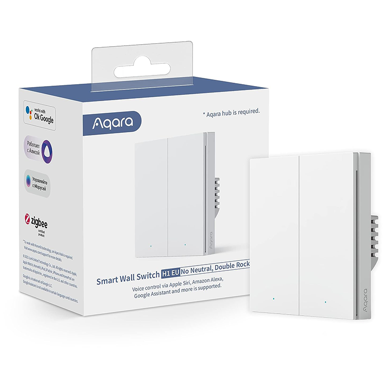 Aqara Smart Wall Switch H1 (Double Rocker - With Neutral) | Connect It Ireland