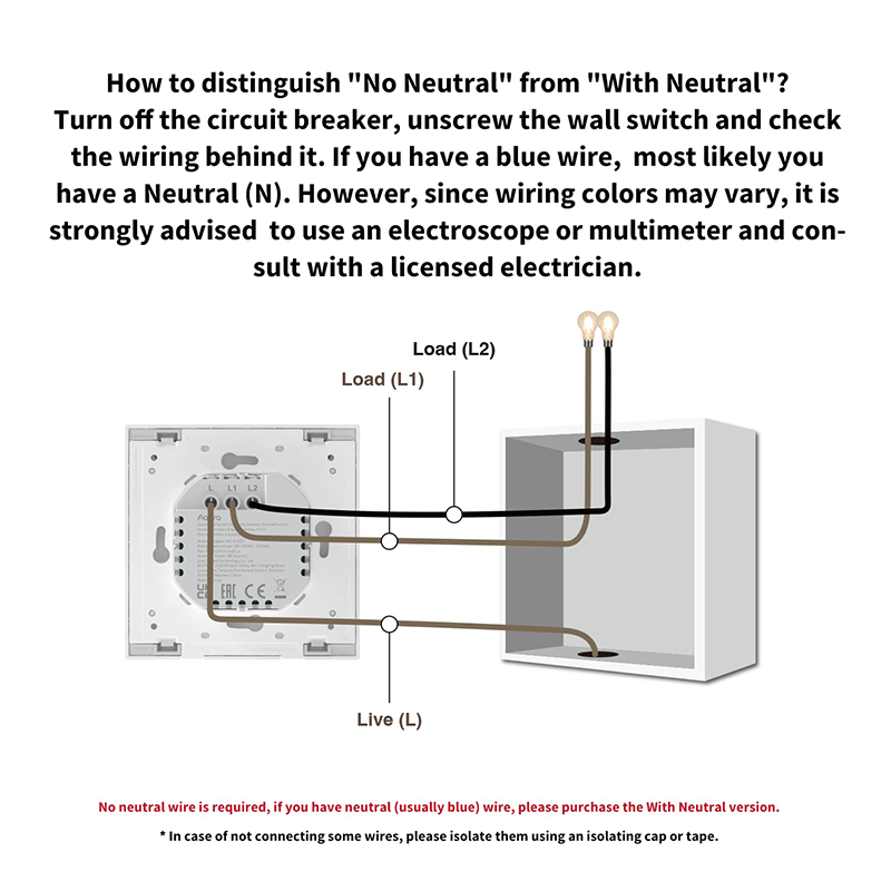 Aqara Smart Wall Switch H1 (Single Rocker - No Neutral)