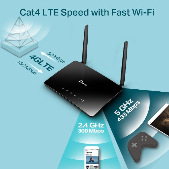 TP-Link Archer MR200 - AC750 | Wireless Dual Band 4G LTE Router | Connect It Ireland