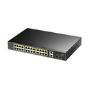 Cudy 24-Port Gigabit PoE+ Switch with 2 Uplink Gigabit Ports and 2 Gigabit SFP Slots 300W | GS1026PS2 | Connect It Ireland