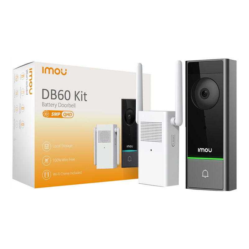 IMOU DB60 Outdoor Battery Powered Video Doorbell Kit | Black | Connect It Ireland