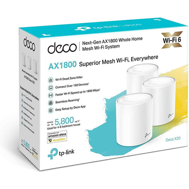 TP-Link Deco X20(3-Pack) | AX1800 Whole Home Mesh Wi-Fi System