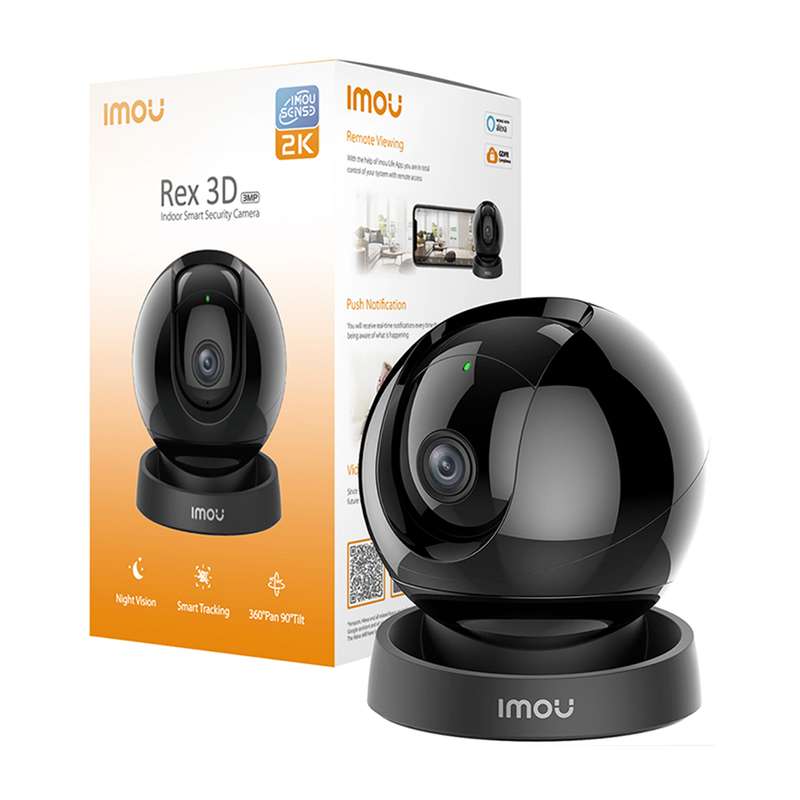 IMOU Rex 3D 2K Indoor Pan Tilt Smart Security Camera | Black | Connect It Ireland