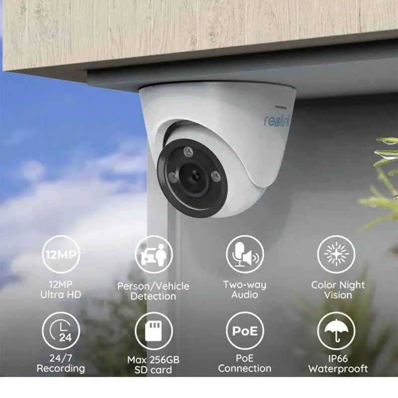 Reolink RLC-1224A | 12MP UHD PoE Camera with Colour Night Vision | Connect It Ireland