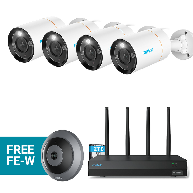 Reolink PoE Cameras with NVR Bundle + FREE Fisheye Security Camera