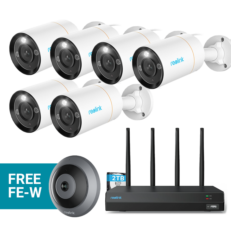 Reolink PoE Cameras with NVR Bundle + FREE Fisheye Security Camera