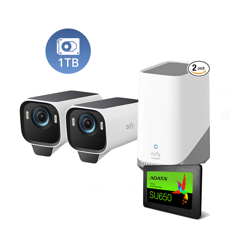 Eufy eufyCam S3 Pro 2-Cam Kit + HomeBase 3 + 1 TB Hard Drive* | Connect It Ireland