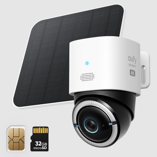 Eufy 4G LTE Cam S330 Outdoor Camera with Solar Panel | T86P2321 | SIM card and SD card included