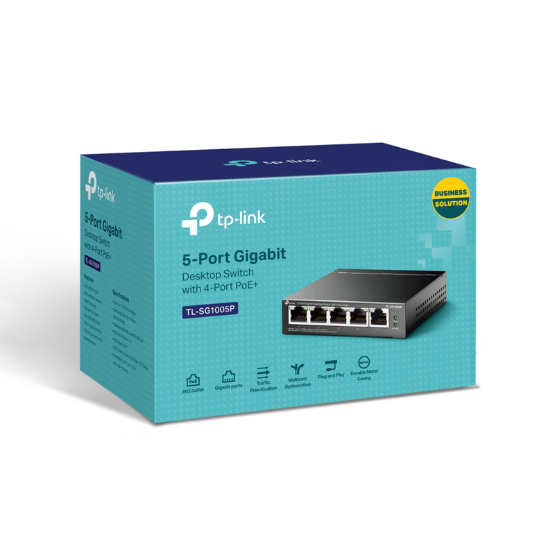 TP-Link 5-Port Gigabit Desktop Switch with 4-Port PoE+ | TL-SG1005P | Connect It Ireland