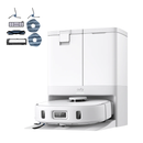 Robotic vacuum cleaner with attachments on a white background | Eufy X10 Pro Omni Robovac | White | Ultimate Bundle | Connect It Ireland