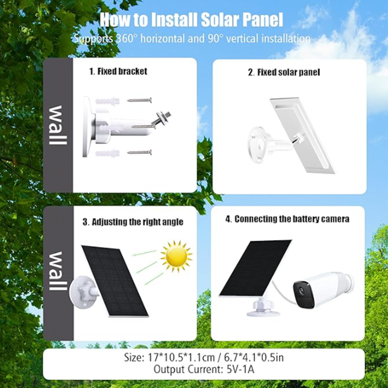 Solar Panel for eufy Outdoor Security Camera | 5V 2.5W | Connect It Ireland