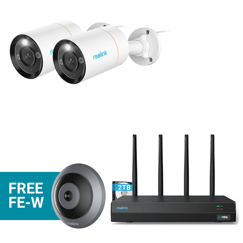 Reolink PoE Cameras with NVR Bundle + FREE Fisheye Security Camera