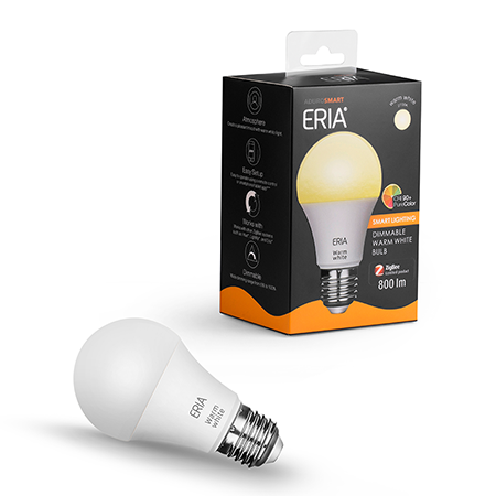 ERIA A60 9W  |  Smart Dimmable Warm White E27 Light Bulb with box