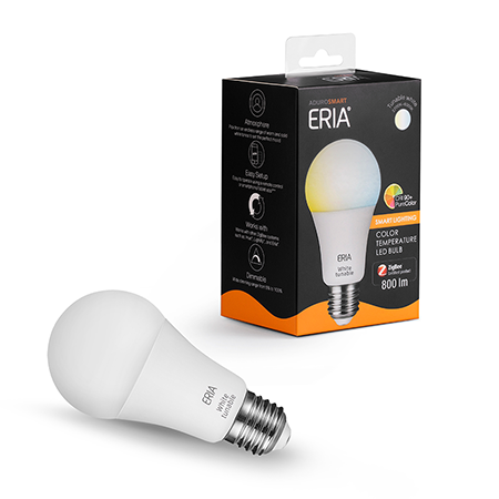 ERIA A60 9W  |  Smart Tunable Dimmable White E27 Light Bulb with box