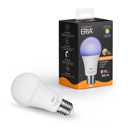 ERIA A60 9W | Smart White and Colour Tunable E27 Light Bulb with box