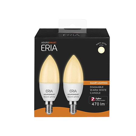 ERIA C40 6W | Twin Pack: Smart Dimmable Warm White E14 Candle Light Bulb box