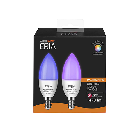 ERIA C40 6W | Twin Pack: Smart White and Colour Tunable E14 Candle Light Bulb box