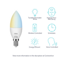 ERIA C40 6W | Smart Tunable Dimmable White E14 Candle Light Bulb Features