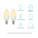 ERIA C40 6W | Twin Pack: Smart Dimmable Warm White E14 Candle Light Bulb Features