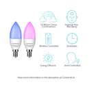 ERIA C40 6W | Twin Pack: Smart White and Colour Tunable E14 Candle Light Bulb features